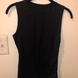 Lululemon black tank with tied side